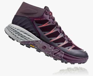 Hoka One One Women's Speedgoat Mid Waterproof Trail Shoes Black/Purple Clearance Canada [BYPFK-5864]
